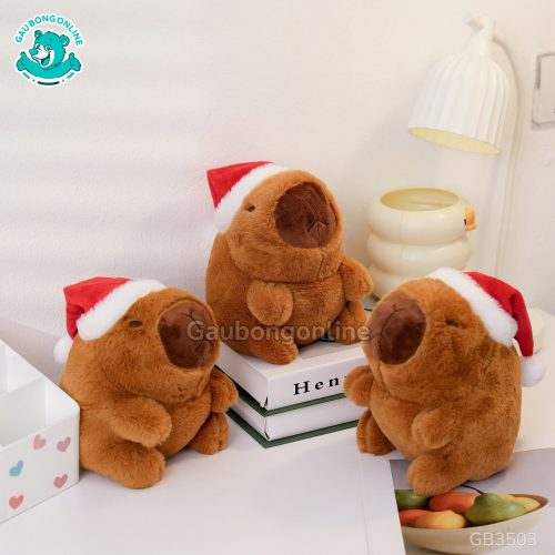 Gấu Bông Capybara Đội Mũ Noel Nhỏ