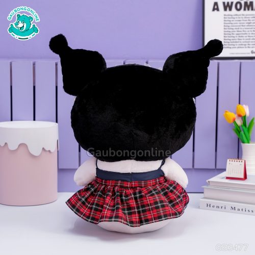 Gấu Bông Kuromi Váy Kẻ