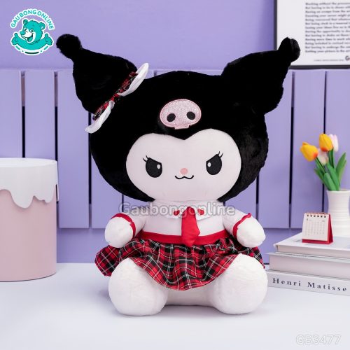 Gấu Bông Kuromi Váy Kẻ