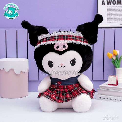 Gấu Bông Kuromi Váy Kẻ