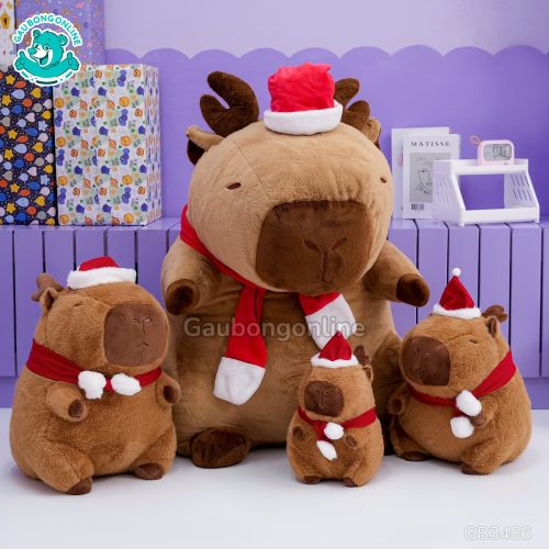 Gấu Bông Noel Capybara Tuần Lộc