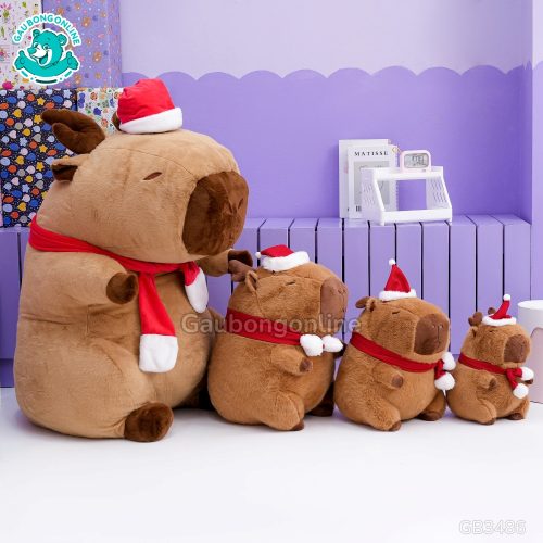 Gấu Bông Noel Capybara Tuần Lộc