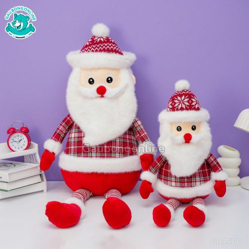 Gấu Bông Ông Già Noel Áo Kẻ