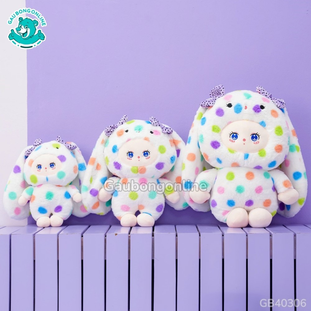 Gấu Bông Baby Three 3 Liila Zoo Thỏ Đốm được nhồi bông căng phồng êm ái