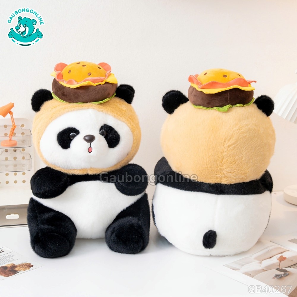 Gấu Trúc Bông Đội Bánh Hamburger