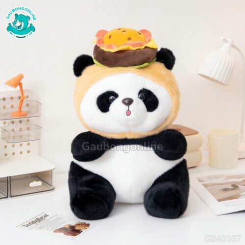 Gấu Trúc Bông Đội Bánh Hamburger