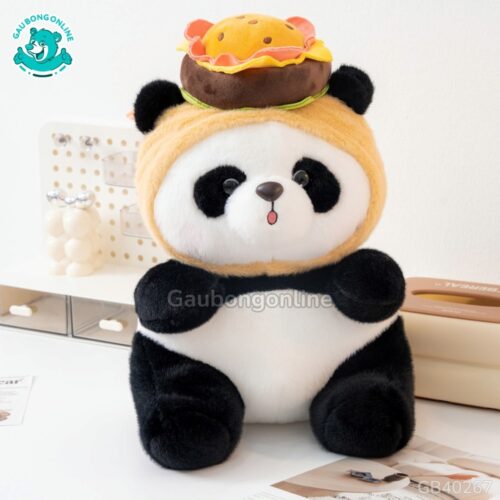 Gấu Trúc Bông Đội Bánh Hamburger