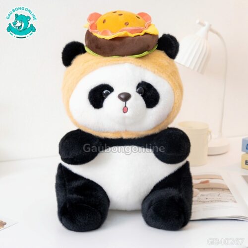 Gấu Trúc Bông Đội Bánh Hamburger
