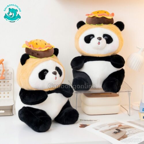 Gấu Trúc Bông Đội Bánh Hamburger