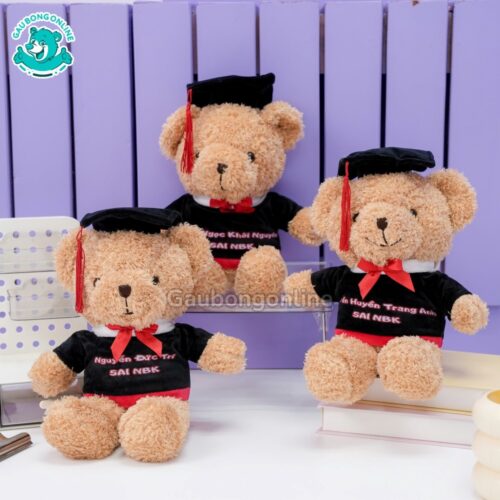 Gấu Bông Teddy Head Tốt Nghiệp In Tên