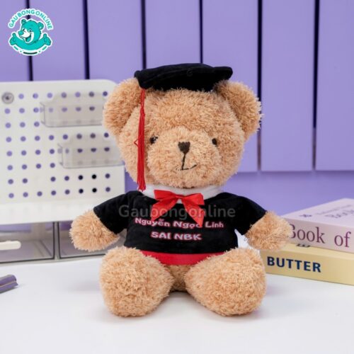 Gấu Bông Teddy Head Tốt Nghiệp In Tên