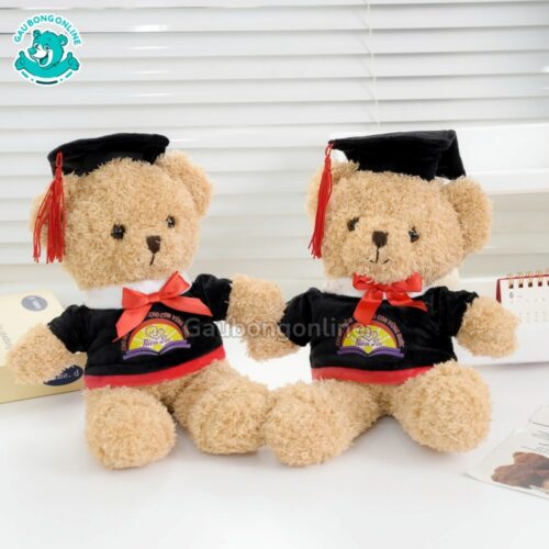 Gấu Bông Head Tales Tốt Nghiệp Vàng In Logo
