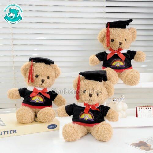 Gấu Bông Head Tales Tốt Nghiệp Vàng In Logo