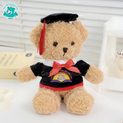 Gấu Bông Head Tales Tốt Nghiệp Vàng In Logo