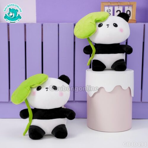 Gấu Trúc Bông Cầm Lá
