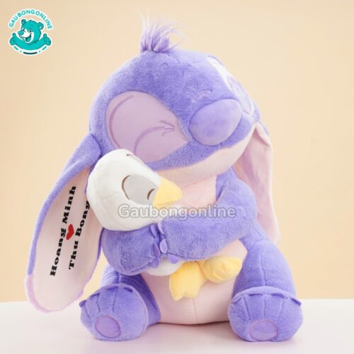 Gấu Bông Stitch Ôm Vịt In Tên