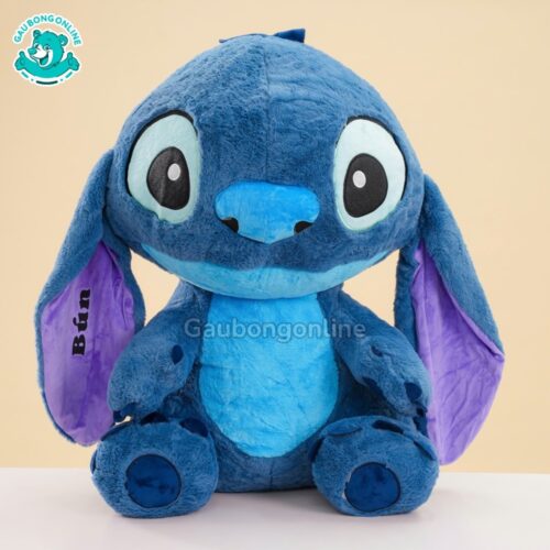 Gấu Bông Stitch Lông Xanh Đậm In Tên