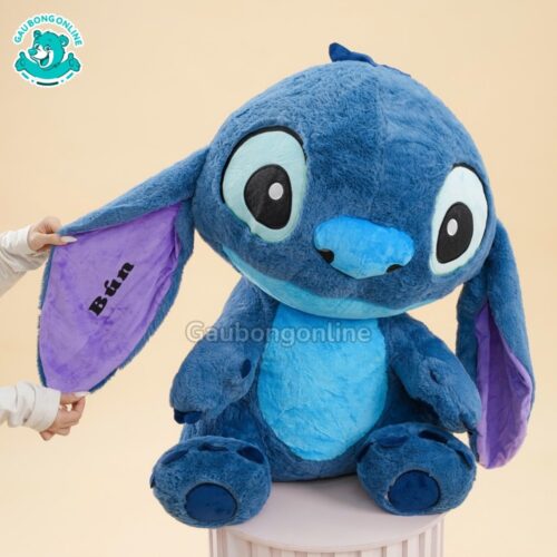 Gấu Bông Stitch Lông Xanh Đậm In Tên