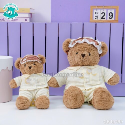 Gấu Bông Mặc Bộ Ngủ Bịt Mắt