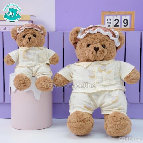 Gấu Bông Mặc Bộ Ngủ Bịt Mắt