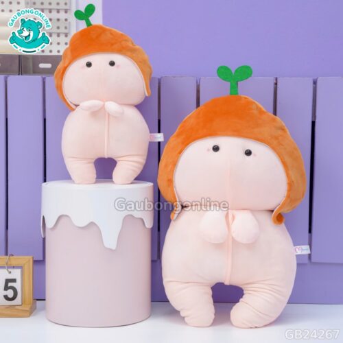 Gấu Bông Ciu Baby Đội Mũ Cam