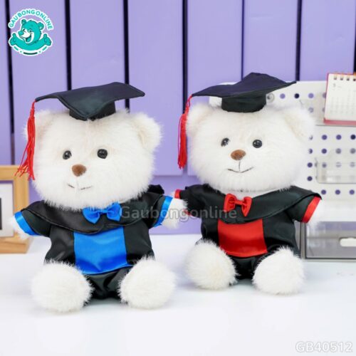 Gấu Trắng Mặc Bộ Tốt Nghiệp Lụa