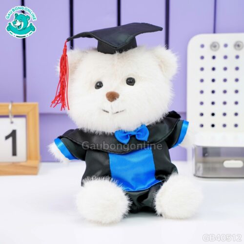 Gấu Trắng Mặc Bộ Tốt Nghiệp Lụa
