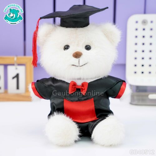 Gấu Trắng Mặc Bộ Tốt Nghiệp Lụa