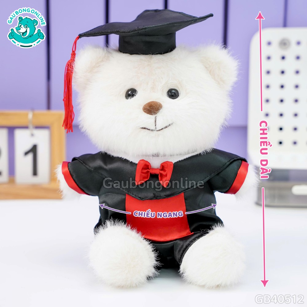Gấu Trắng Mặc Bộ Tốt Nghiệp Lụa