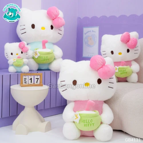 Gấu Bông Hello Kitty Ôm Dừa